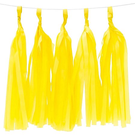 Franja Decorativa De Papel - Amarelo - 25x35cm - 5 unidades - Mesa Festa - Rizzo