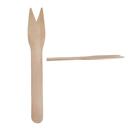 Garfo de Madeira Para Petisco - 12cm - 50 unidades - Theoto - Rizzo