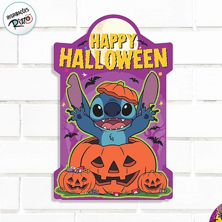 Painel Decorativo - Stitch Happy Halloween - 56x30cm - 1 unidade - Disney Original - Rizzo