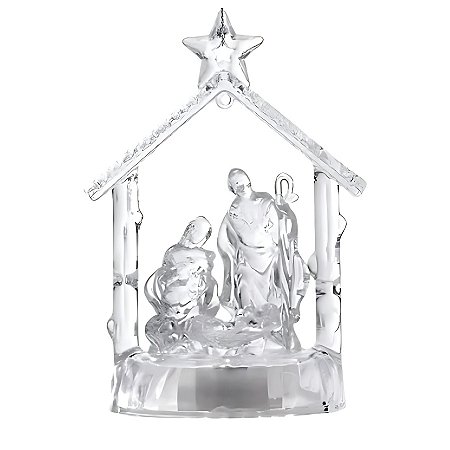 Enfeite Decorativo com Led - Mini Presépio Transparente - 8x12x5cm - 1 unidade - Artlille - Rizzo