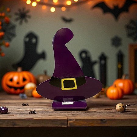 Display de Mesa em MDF - Chapéu De Bruxa - Roxo - 23,5x27cm - 1 unidade - Rizzo