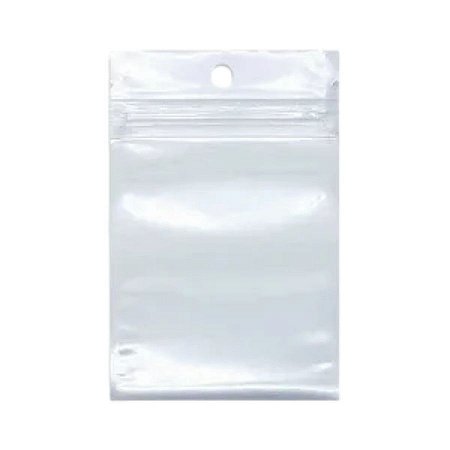 Saco Zip com Furo Fundo Branco - 7x10cm - 100 unidades - Rizzo