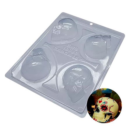 Forma Especial de Acetato - Crânio Médio Halloween - Cód 10036 - 3 unidades - BWB - Rizzo