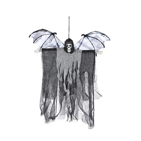 Enfeite Decorativo Halloween - Caveira com Asas Antero - 55cm - 1 unidade - Cromus - Rizzo
