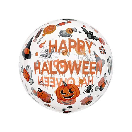 Balão de Festa Metalizado 18" 45cm - Happy Halloween - 1 unidade - Silver Festas - Rizzo