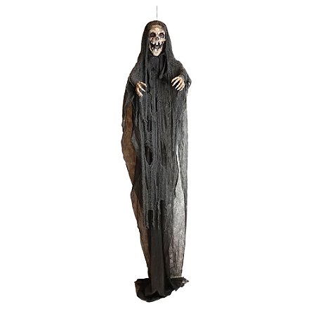 Enfeite Decorativo Halloween - Caveira Dona Morte Caleb - 345cm - Luz e Som - 1 unidade - Cromus - Rizzo