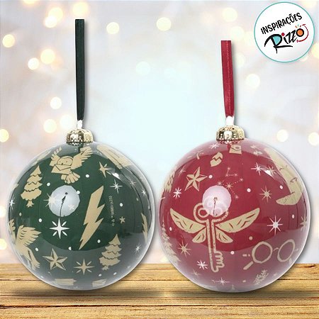 Bola de Natal - Harry Potter - Verde e Vinho - 12cm - 2 unidades - Cromus - Rizzo