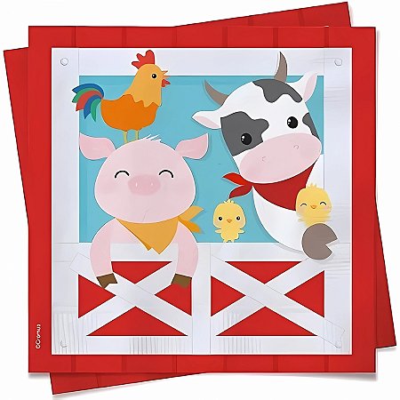 Guardanapo de Papel - Fazendinha - 24,5x24,5cm - 20 unidades - Cromus - Rizzo