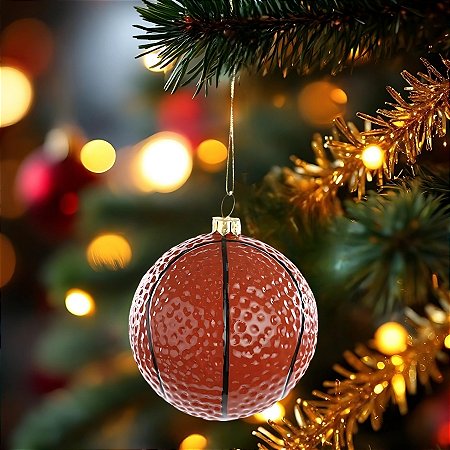 Enfeite Para Pendurar - Bola de Basquete -  8cm - 1 unidades - Cromus - Rizzo