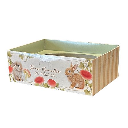 Caixa Para Meio Ovo de 250g com Colher - Doces Momentos de Páscoa - 17x12x6cm - 1 unidade - Cromus - Rizzo