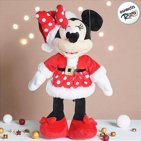 Pelúcia Minnie Mouse de Natal - Vermelha - 30cm - 1 unidade - Disney Original - Rizzo