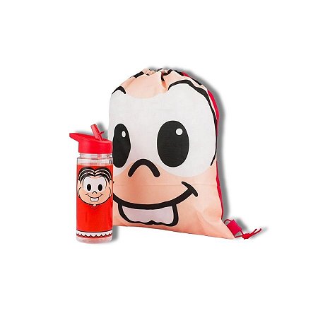 Kit Garrafa Com Mochila Saco - Mônica - Turma Da Mônica - 450ml - 1 unidade - Rizzo