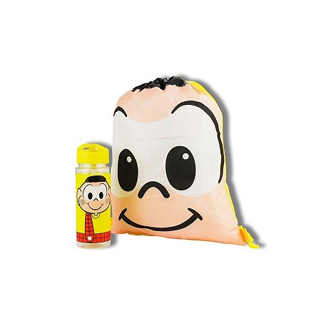 Kit Garrafa Com Mochila Saco - Cascão - Turma Da Mônica - 450ml - 1 unidade - Rizzo