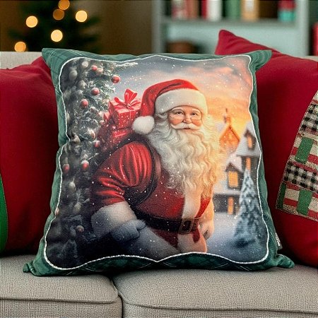 Almofada de Natal - Papai Noel Presentes - 43x43cm - 1 unidades - Rizzo