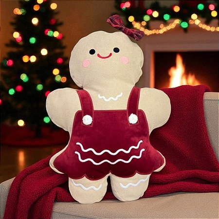 Almofada Gingerbread De Natal - Gingerbella - 37x52cm - 1 unidades - Rizzo