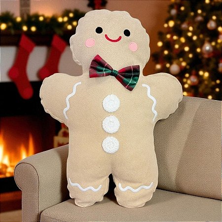 Almofada Gingerbread De Natal - Gingerben - 37x52cm - 1 unidades - Rizzo