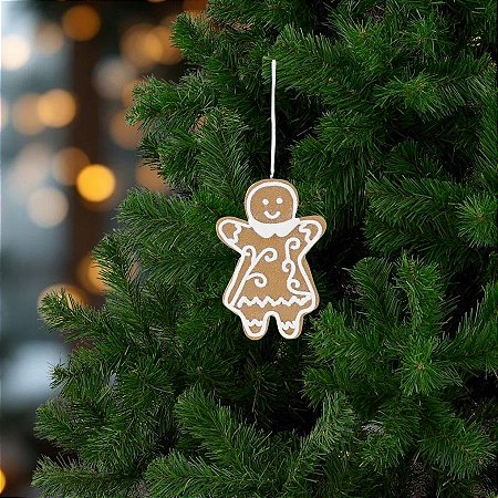 Enfeite Para Pendurar De Natal - Ginger Bread Menina - 11cm - 1 unidade - Cromus - Rizzo
