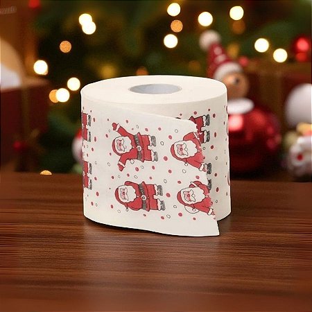 Papel Higiênico Papai Noel - Branco e Vermelho - 20m - 1 unidade - Cromus - Rizzo