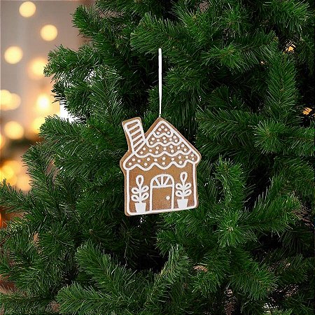 Enfeite Para Pendurar De Natal - Casa De Ginger Bread - 10,5cm - 1 unidade - Cromus - Rizzo
