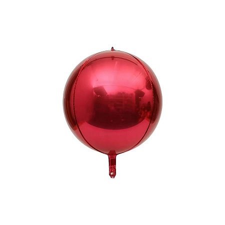 Balão de Festa Metalizado 22" 56cm - Órbita 4D Vermelho - 1 unidade - Partiufesta  - Rizzo