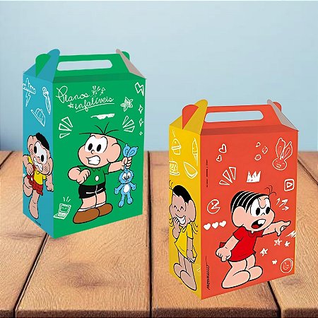 Caixa Sacola Para Lembrancinha - Turma da Mônica - 9x15x5cm - 8 unidades - Festcolor - Rizzo