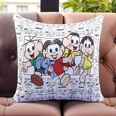 Almofada da Turma da Mônica - Quadrinho Preto e Branco - 38x38cm - 1 unidades - Rizzo