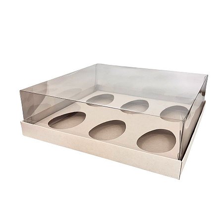 Caixa Degustação Para 6 Mini Ovos de 100g - Branco - 24x23x7,5cm - 6 unidades - Cromus - Rizzo