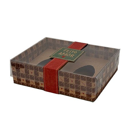 Caixa Para 2 Meio Ovos de 50g - Feito com Amor Sweet - 14,5x11x4cm - 6 unidades - Cromus - Rizzo