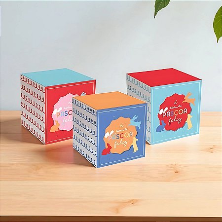 Caixa Cubo Pop - Feelings Sortido Colorido - 10 unidades - Cromus - Rizzo