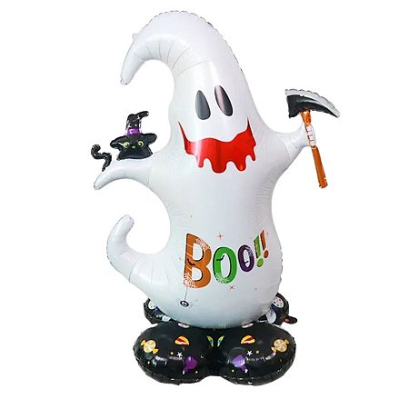 Balão de Festa Microfoil 124cm - Boneco Ghost Halloween - 1 unidade - Rizzo