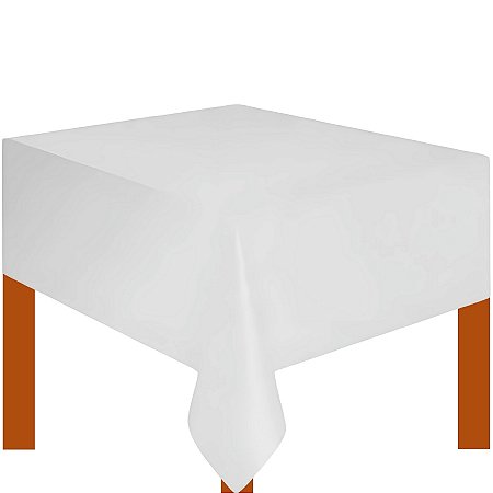 Toalha de Mesa de Plástico Laminado - Branco - 1,37x1,83m - 1 unidades - Rizzo