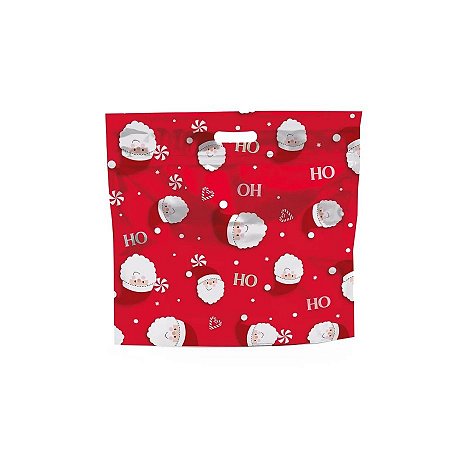 Sacola Metalizada com Zip - 32x40,5cm - Papai Noel "Joyful"   - 1 unidade - Cromus - Rizzo