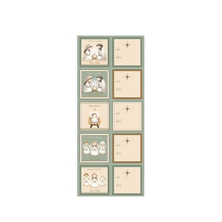 Adesivo Quadrado - Natal Belem - 4x4cm - 10 unidades - Cromus - Rizzo