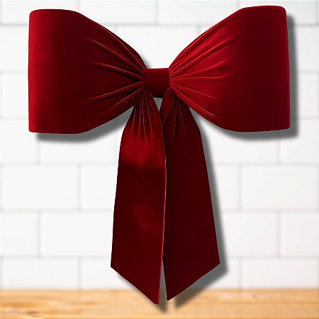 Laço Giga Veludo Vermelho M - 95x118x18cm - 1 unidade - Rizzo