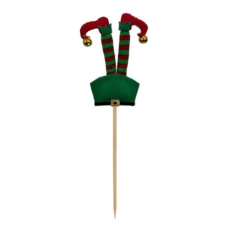 Pick Decorativo de Natal - Pés de Elfo - 25x7,5x1cm - 1 unidade - Cromus - Rizzo