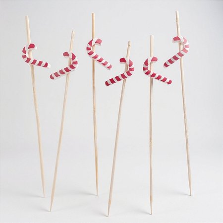 Palito Decorativo Petiscos - Natal - Bengala Doce - 12cm - 20 unidades - Cromus - Rizzo