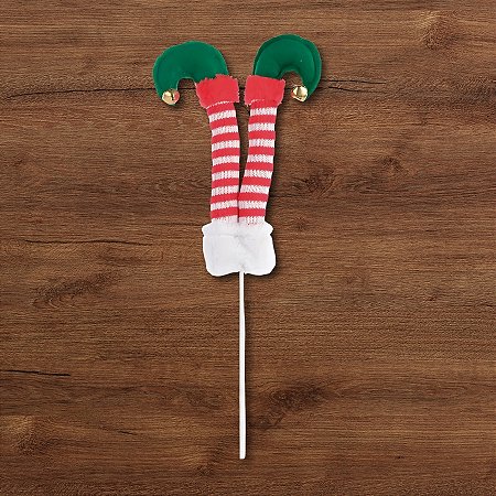 Pick Decorativo de Natal - Pés de Elfo - 43x6x3cm - 1 unidade - Cromus - Rizzo