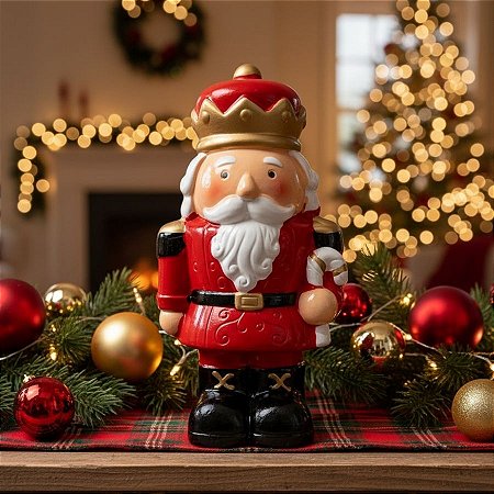 Soldado De Chumbo Em Resina Com LED - Candy Cane - 18x10cm - 1 unidade - Rizzo