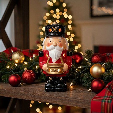 Soldado De Chumbo Em Resina Com LED - Bateria - 18x10cm - 1 unidade - Rizzo