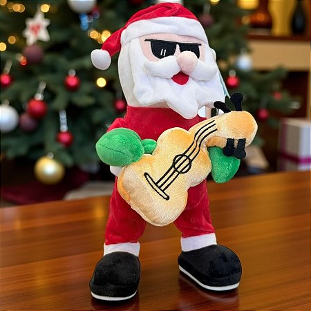 Pelúcia de Natal com Som e Movimento - Papai Noel Dançarino - 18x33x10cm - 1 unidade - Rizzo