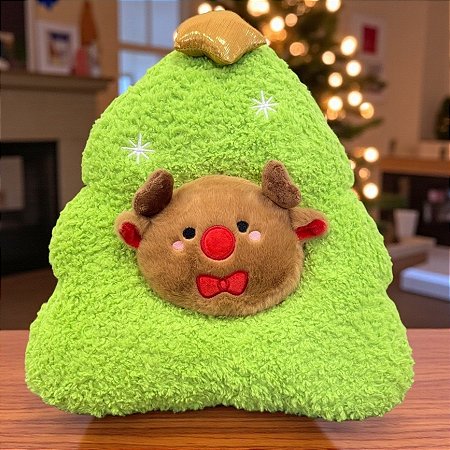 Pelúcia de Natal Árvore - Rena com Gravata - 35x41x9cm - 1 unidade - Rizzo