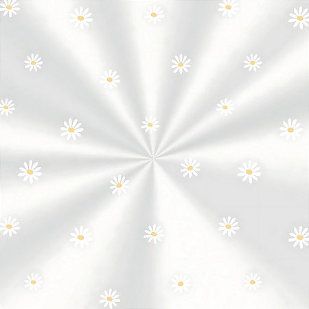 Saco Transparente Decorado - 15x22cm - Margaridas Branco e Amarelo - 100 unidades - Cromus - Rizzo