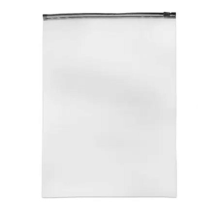 Saco Trilho Zip Preto - Transparente Fosco - 25x35cm  - 50 unidades - Rizzo