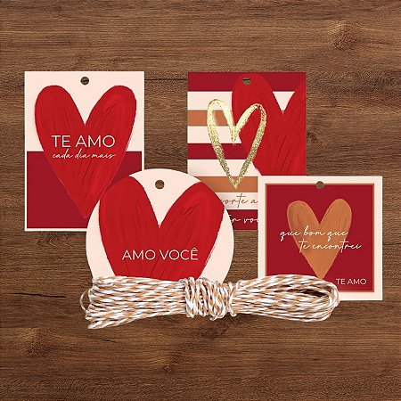 Kit Fechamento Para Presentes - Season Love - 4 Tags, cordão unidades - Cromus - Rizzo