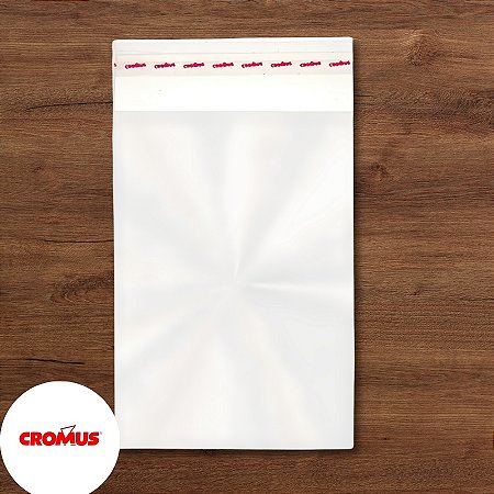 Saco Adesivado Sem Furo - 15,5x21,5cm - 100 unidades - Cromus - Rizzo