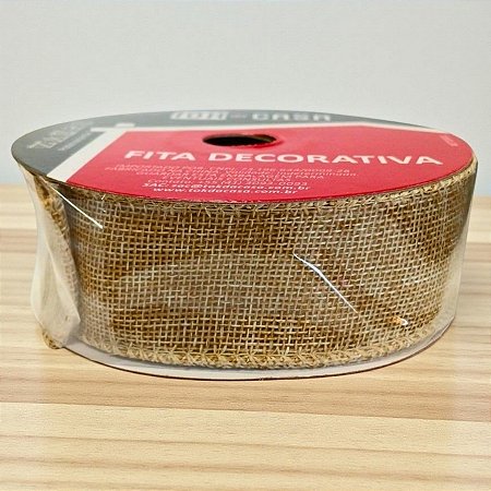 Fita Decorativa - Natural Bege Lisa - 3,8x914cm - 1 unidade - Rizzo