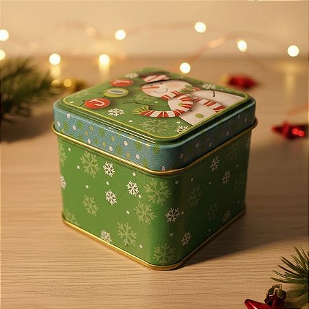 Lata de Metal de Natal - Joy - 7,5x7x6cm - 1 unidade - Rizzo