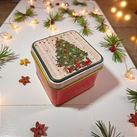Lata de Metal de Natal - Árvore De Natal - 7,5x7x6cm - 1 unidade - Rizzo