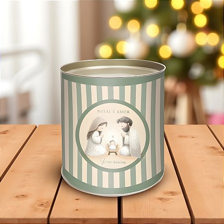 Lata para Panetone Rígida - Belém Listras - 500g - 1 unidade - Cromus - Rizzo