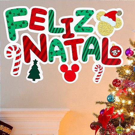 Painel Decorativo - Natal Mickey Mouse - 34x54cm - 1 unidade - Disney Original - Rizzo